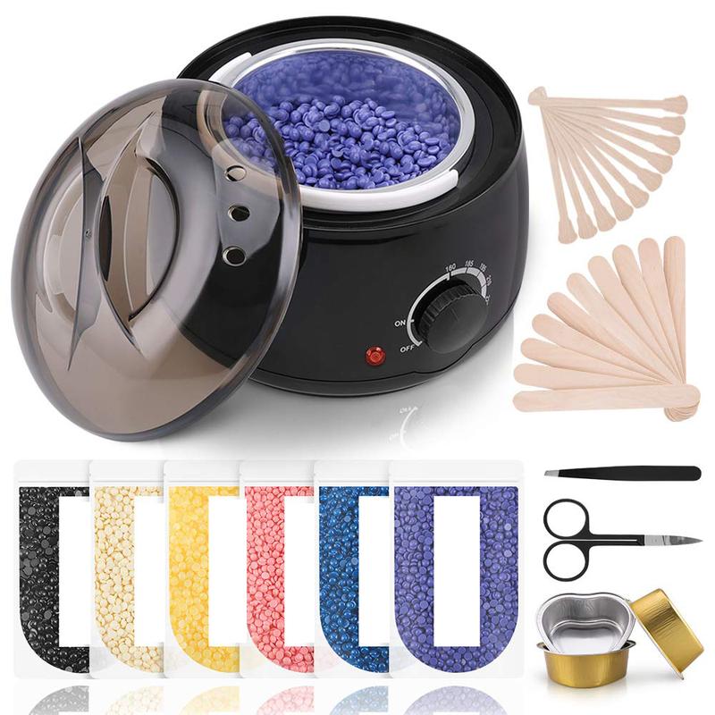 Brazilian Waxing Kit, KeShi Wax Warmer for Painless Hair Removal with 5 Bags Hard Wax Beans for Full Body, Legs, Face, Eyebrows, Bikini Wax for Women Men