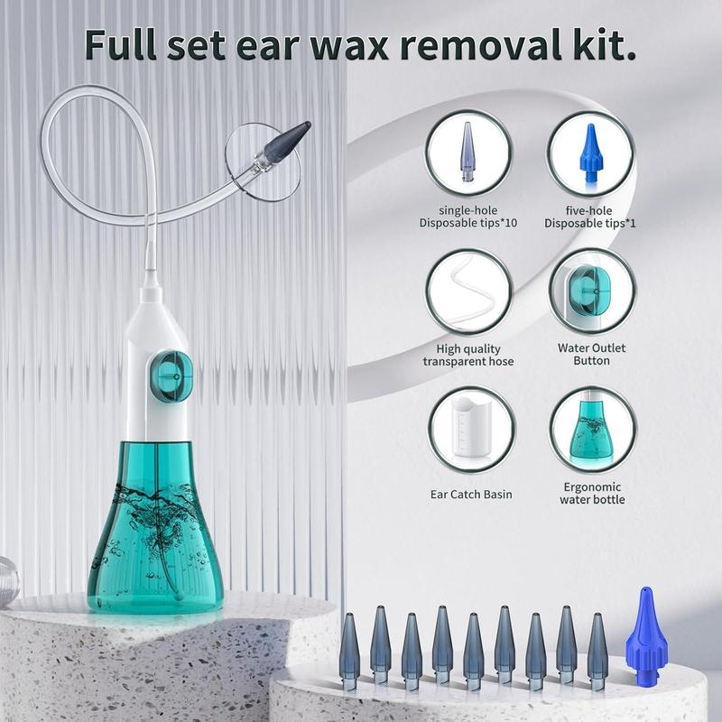 Manual Ear Wax Removal Kit, 1 Set Ear Cleaning Kit, Ear Wax Removal Tool, Safe and Effective Ear Cleaning Tool for Home & Travel