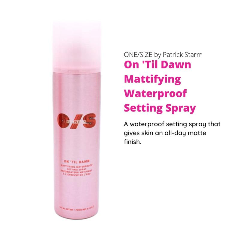 One Size by Patrick Starrr On 'Til Dawn Mattifying Waterproof Setting Spray for Long Lasting Face Makeup, All Day Matte Finish 3.4 Ounce (Pack of 1)