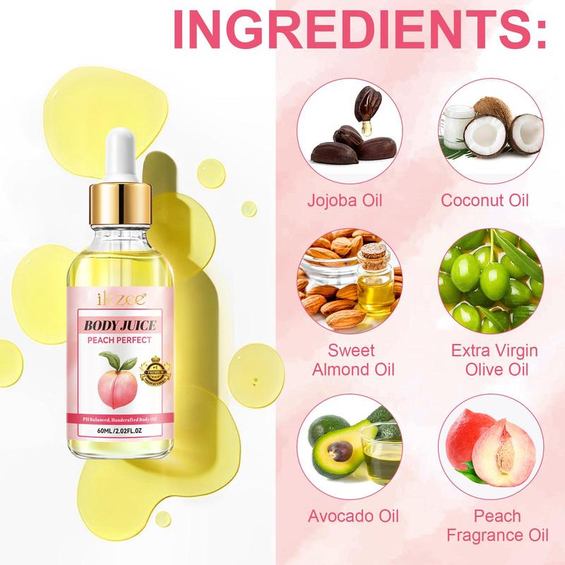 Peach Body Oil & Soap Set, Body Oil & Soap for Deep Cleansing, Stay Fresh, High Quality Body Care Product