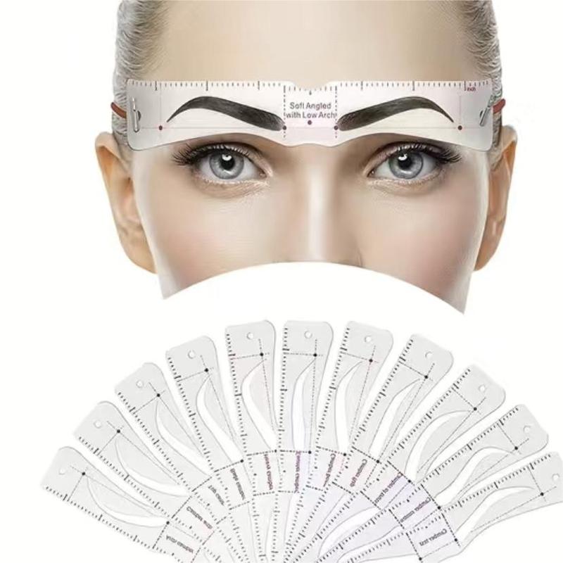 12pcs set Eyebrow Stencil Kit, Reusable Eyebrow Stencils, Professional Makeup Tools For Women