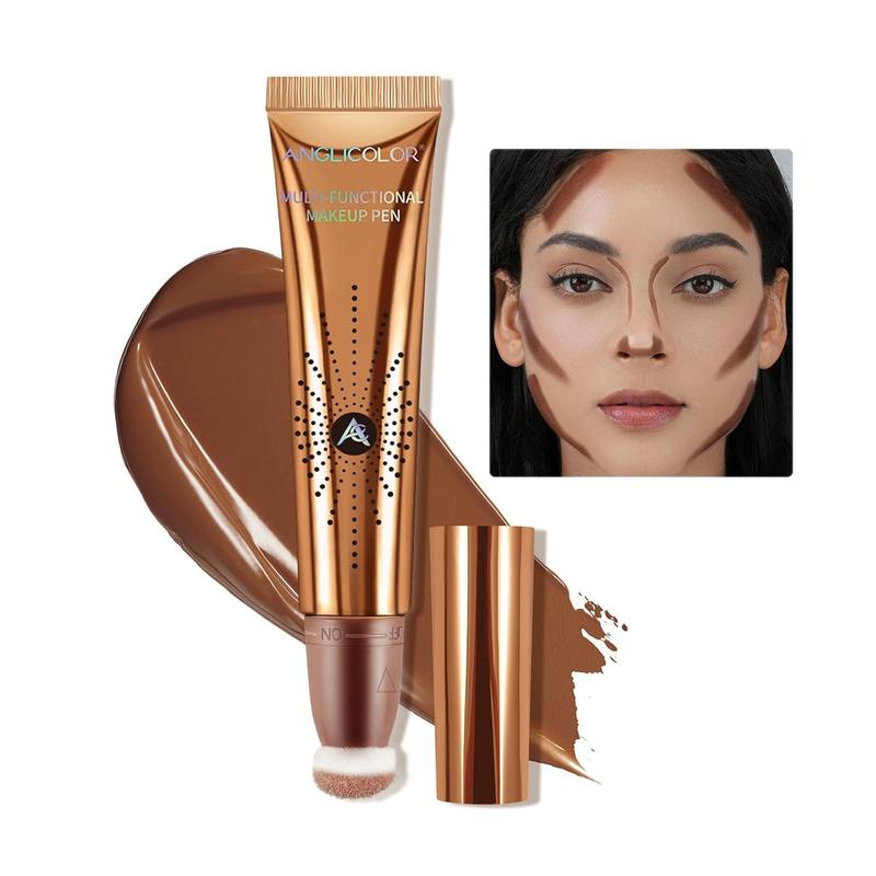 With Cushion Applicator,Liquid Contour Wand, Contour Smooth,Bronzer Stick Lightweight Liquid Bronzer For Face (02#Fair Medium)