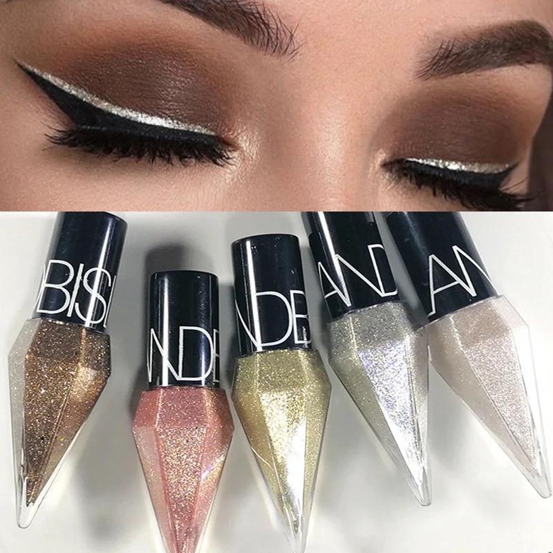 Diamond Shiny Eye Liners Eyeshadow - Waterproof Glitter Sequins Makeup - Flawless, Blend