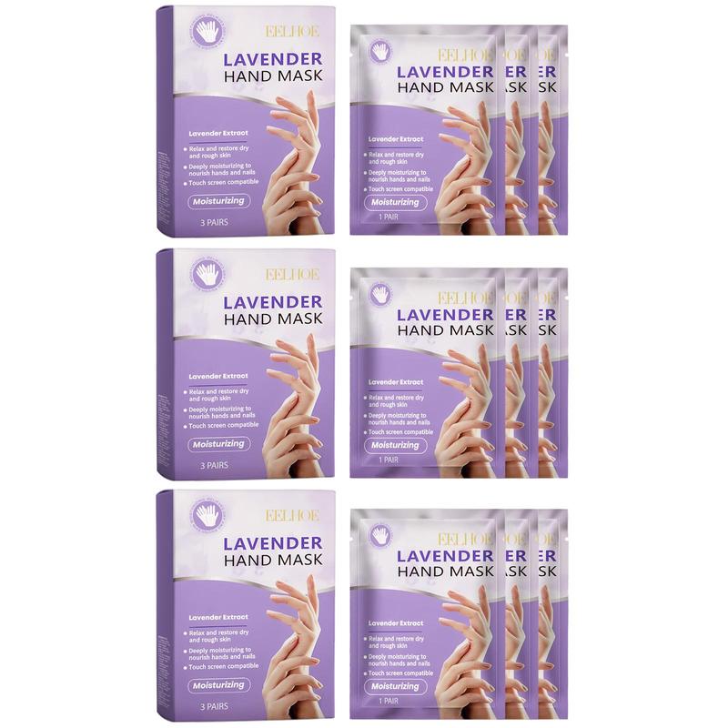 Lavender Extract Hand Mask, 3 Boxes(3 Pairs box) Moisturizing Hand Mask, Hydrating Hand Care Mask, Hand Care Product for Women & Men