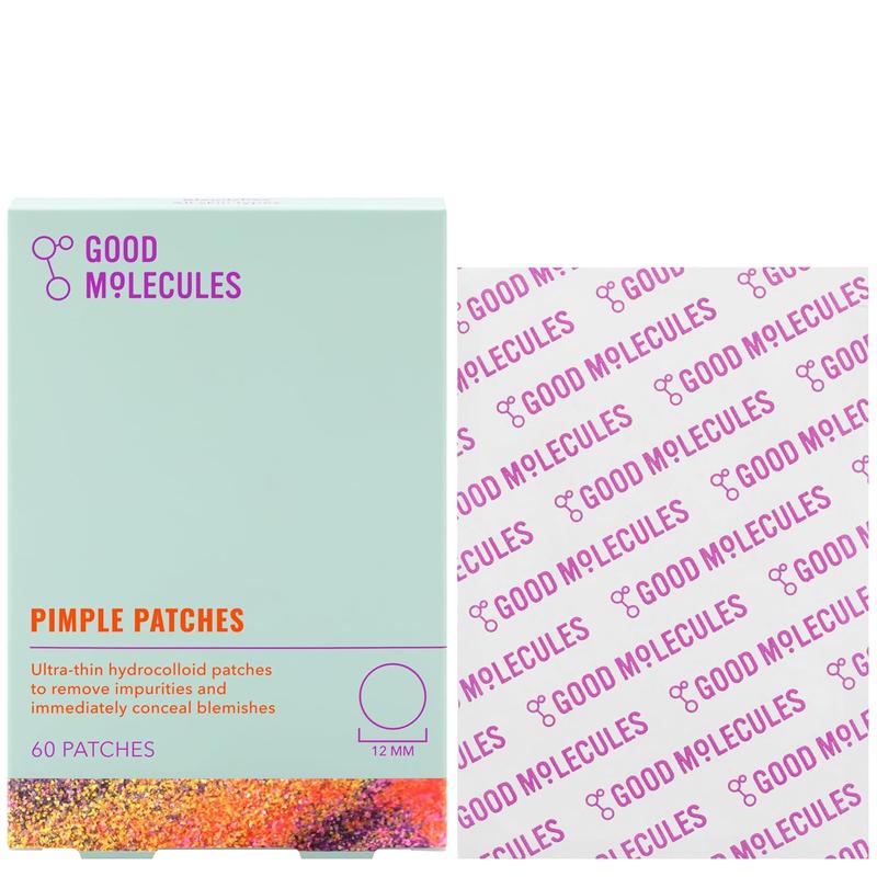 Good Molecules Pimple Patches (60 Patches) - Ultra-Thin Hydrocolloid Patches to Conceal Whiteheads, Blackheads and Blemishes, Target Ance and Impurities - Skin Care for Face with Cellulose and Pectin Good Molecules Good Molecules Good Molecules