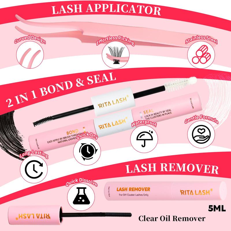 Individual Eyelash Kit, 1 Box Mixed Length & Styles Natural Look Eyelashes Extension, Self Grafting Curl Eyelashes, Eyelash Glue Extension, Eye Makeup Enhancement, Christmas Gift