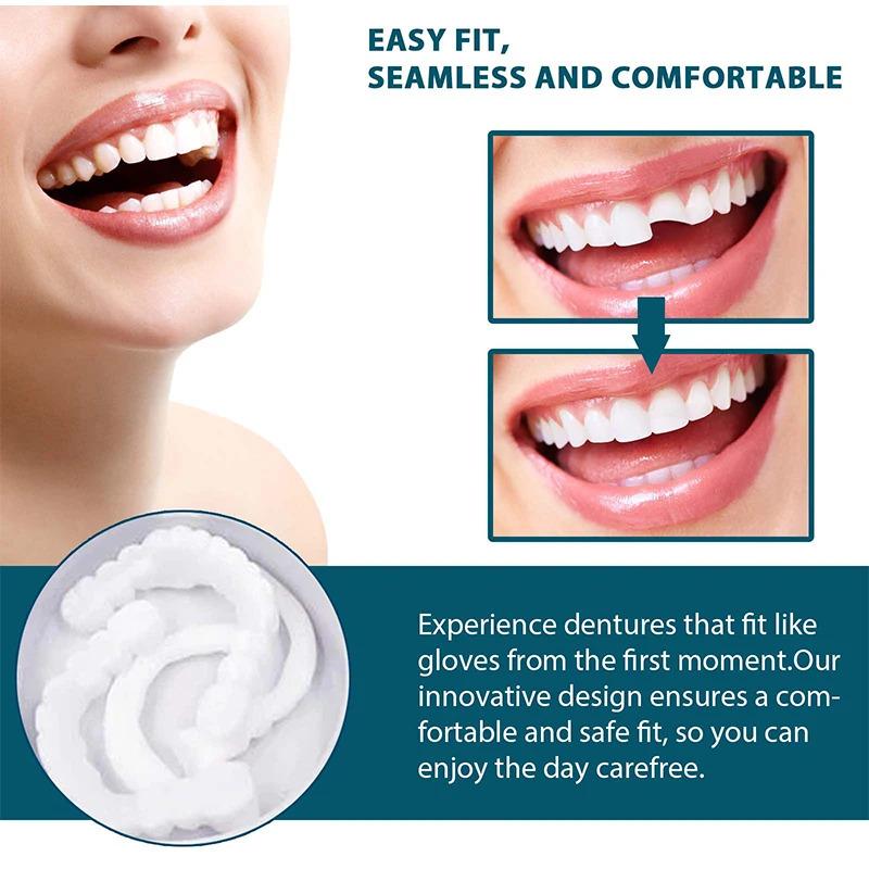 Adjustable Snap On Perfect Smile Dental Hygiene Veneers Dentures Braces Upper Lower Fake Teeth Cover