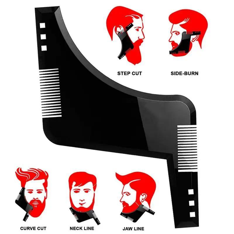 1PC Men Beard Styling Template Stencil Beard Comb for Men Lightweight and Flexible Fits All-In-One Tool Beard Shaping Tool