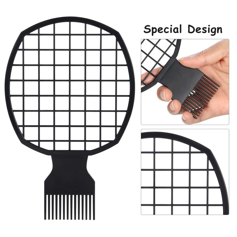 Afro Twist Hair Tools Set - Twist Wave Barber Comb, Curl Brush, Hair Sponge and Coils Comb for Natural Hair Styling (Black)