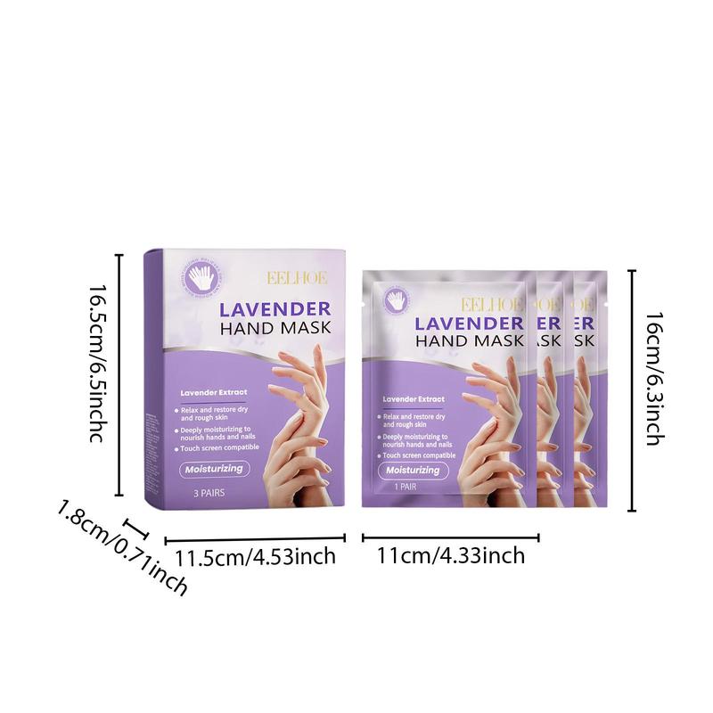 Lavender Extract Hand Mask, 3 Boxes(3 Pairs box) Moisturizing Hand Mask, Hydrating Hand Care Mask, Hand Care Product for Women & Men