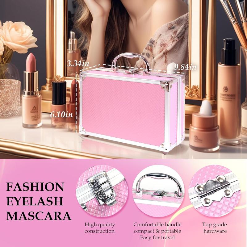 Makeup Kit for Teens Girls Women, Full Starter Cosmetics Set, Makeup Present Set, Beginner Makeup Kit, Cosmetic Train Case For Women Full Kit, Included Eyeshadow Blusher Contour Eyebrow Powder