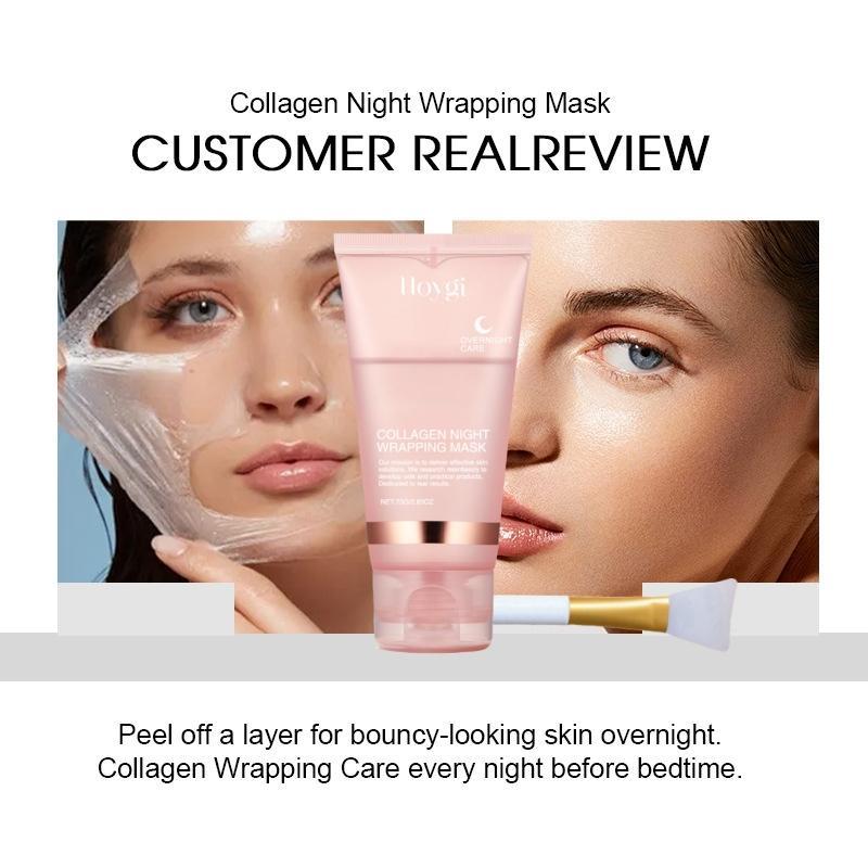 Collagen Night Wrapping Mask, 9 Counts set Moisturizing Facial Mask, Deep Cleansing Facial Mask, Facial Skin Care Product for Women & Men