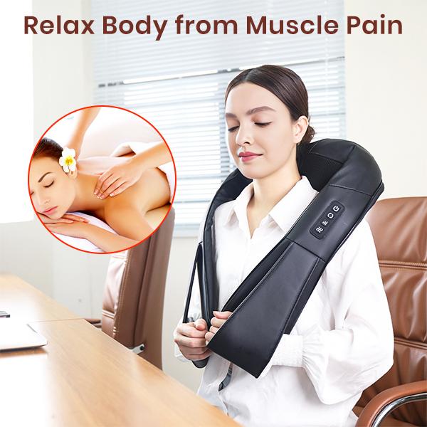 Shiatsu Neck and Back Massage, Shoulder Massager, Electric Deep Tissue 3D Kneading Massage Pillow for Neck, Back, Shoulder, Foot, Home, Office, and Car Use, Christmas Gifts