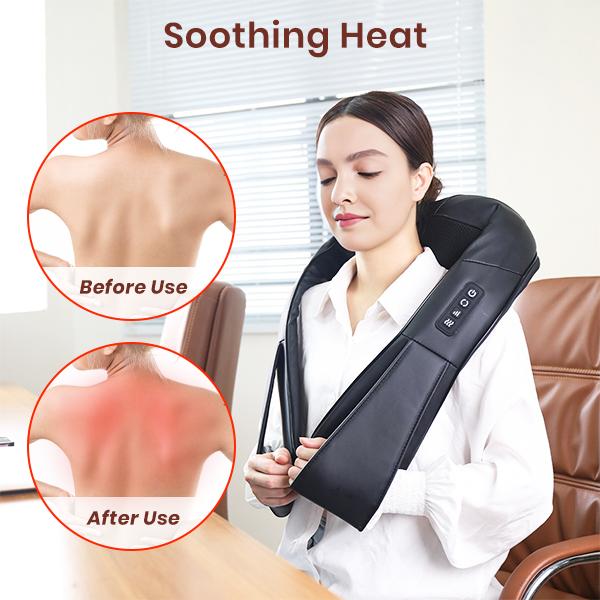 Shiatsu Neck and Back Massage, Shoulder Massager, Electric Deep Tissue 3D Kneading Massage Pillow for Neck, Back, Shoulder, Foot, Home, Office, and Car Use, Christmas Gifts