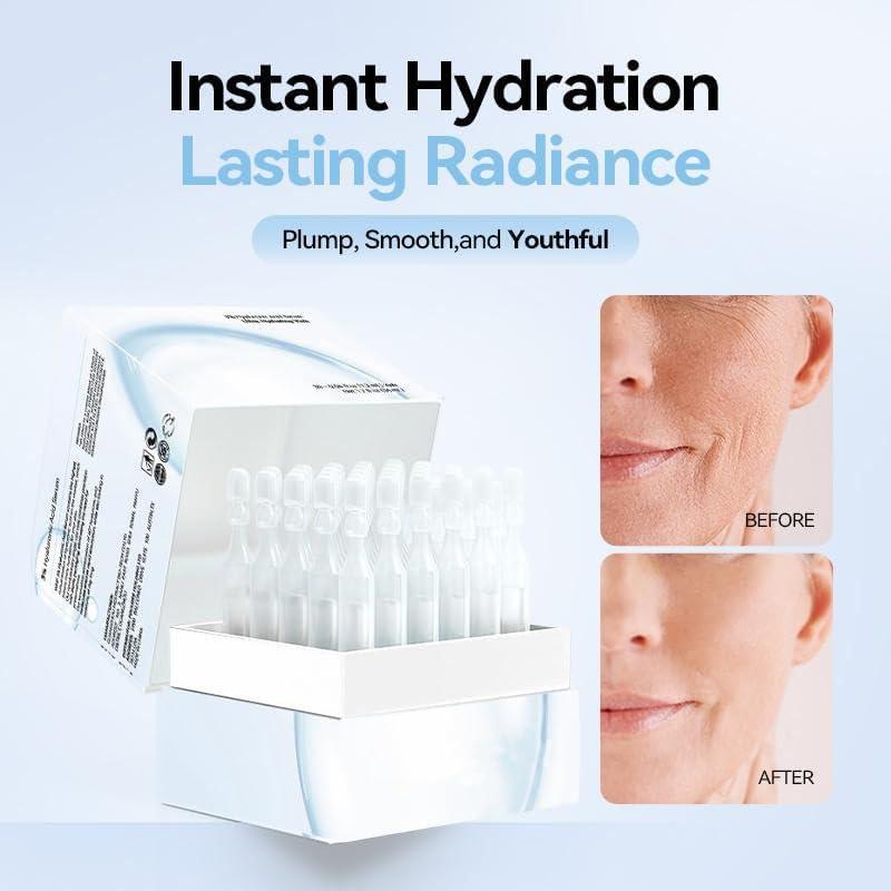 Wnp Hyaluronic Acid Tubes, Wake Nature Perfection Hyaluronic Acid, Wnp Ultra Hydrating Serum, Wake Nature Perfection, Glass Skin Ultra-Hydrating Serum, Suitable for All Types (1box).Acid Glass skin single-use vials skincare comfort