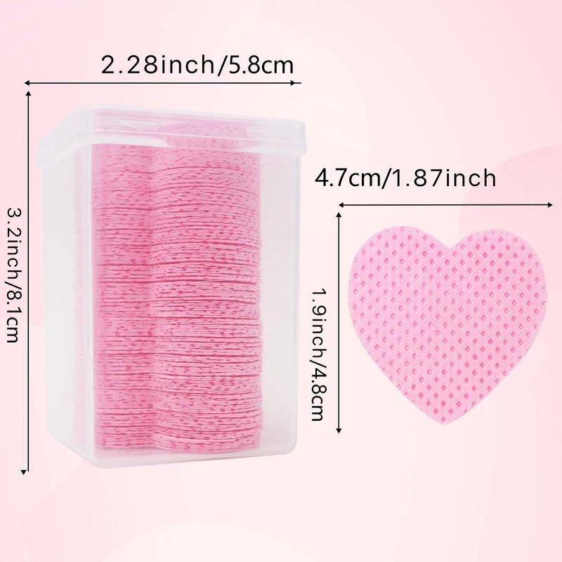 Heart Shaped Makeup Remover Pads, 1set 4sets Xmas Double Sided Dry Cleaning Wipe, Multi-purpose Non-woven Fabric Wipe, Cosmetic Cleaning Pads, Beauty & Personal Care Supplies, Christmas Gift