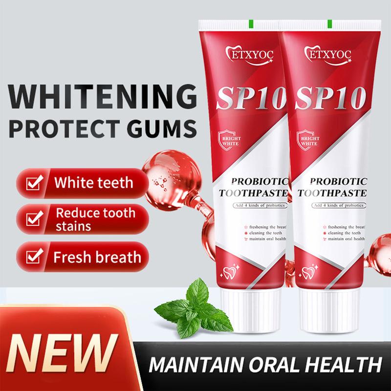 ETXYOC-Sp10 Probiotic Toothpaste,Sp-10 Ultra Whitening Toothpaste,Probiotics Bright White Toothpaste,Sp-10 Probiotic Toothpaste,Sp10 Toothpaste,Fresh Breath,Deep Cleaning Care Toothpaste（2Pcs） oral health niacinamide toothpaste Probiotic