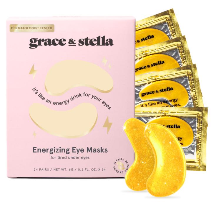 grace & stella Under Eye Mask (Gold, 24 Pairs) Reduce Dark Circles, Puffy Eyes, Undereye Bags, Wrinkles - Gel Under Eye Patches - Gifts for Women - Birthday Gifts for Women - Vegan Cruelty Free Instant Eye