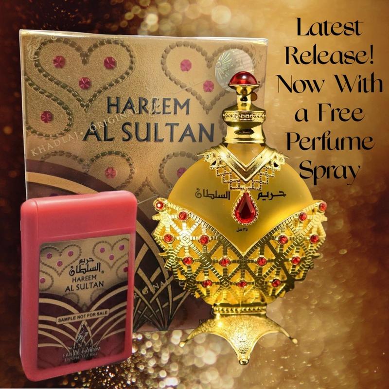 Khadlaj Hareem Al Sultan Gold Concentrated Perfume Oil Gold for Women, 1.18 Oz. - Trending Women’s Arabian perfume oil