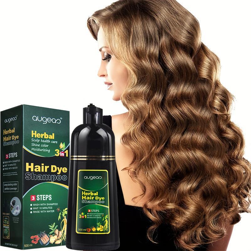 Instant Hair Dye Shampoo Hair Color Shampoo Chestnut Brown Hair Dye Shampoo for Women & Men 3 in 1- Herbal Ingredients Coloring Shampoo in Minutes, Instant Hair Colouring 500ml Haircare Pack of 1