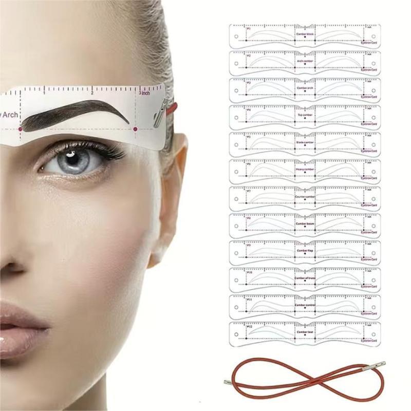 12pcs set Eyebrow Stencil Kit, Reusable Eyebrow Stencils, Professional Makeup Tools For Women