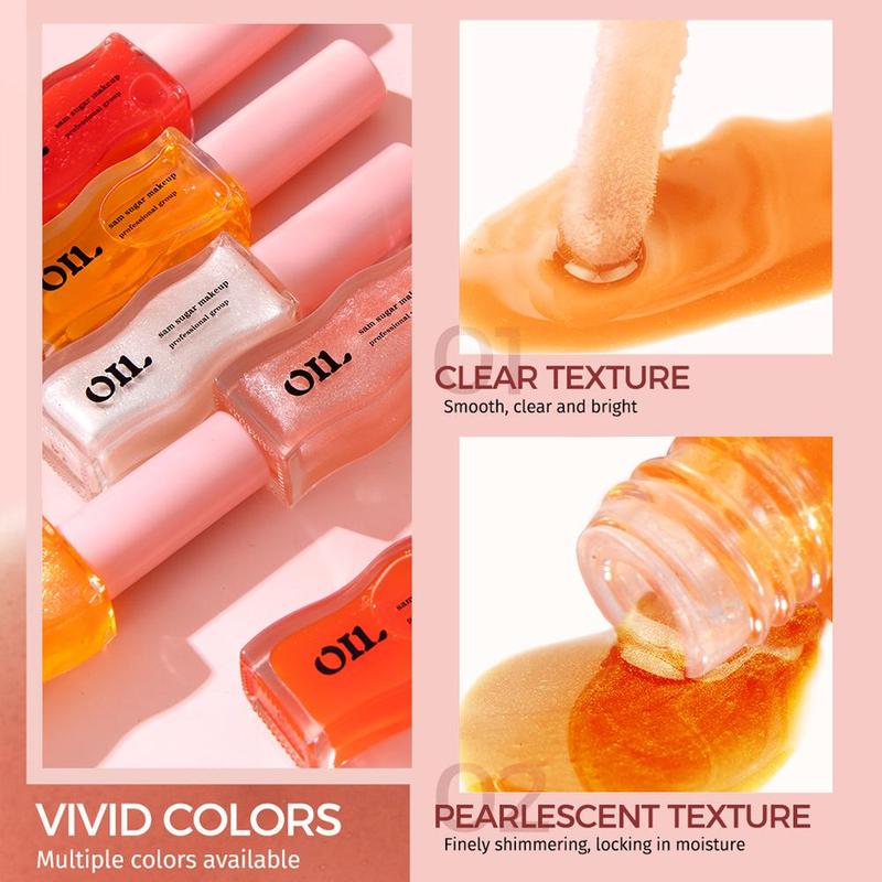 Fruit & Honey Essence Lip Oil, 3 Counts set Long Lasting Moisturizing Light Lip Lines Lip Protectors, Transparent Lip Glaze for Women & Girls, Christmas Gift