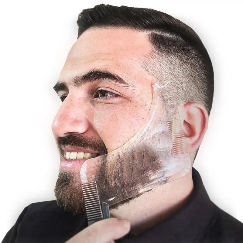 1PC Men Beard Styling Template Stencil Beard Comb for Men Lightweight and Flexible Fits All-In-One Tool Beard Shaping Tool