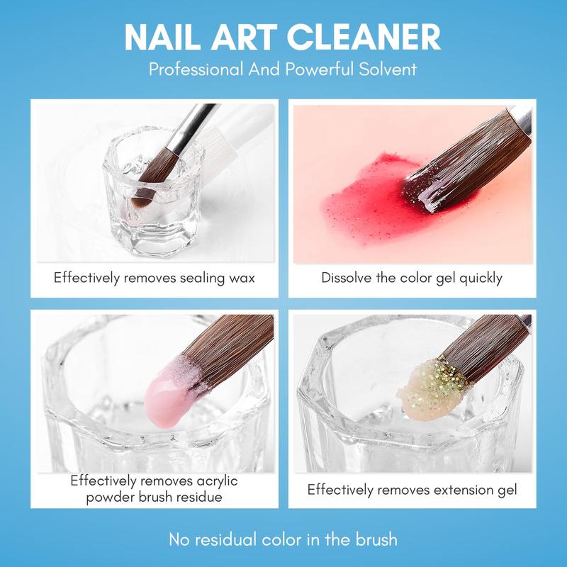 Makartt Nail Art Brushes Cleaner, Clean And Restorer Brush Bristles, 2-in-1 Brush Cleaner Liquid for Solid Gel Polish Nail Art Liner Builder Gel Dip Powder Manicure Brush - 70ml 2.36 fl. oz