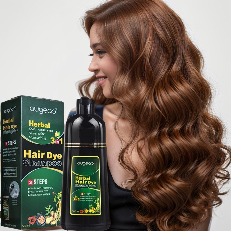 Instant Hair Dye Shampoo Hair Color Shampoo Chestnut Brown Hair Dye Shampoo for Women & Men 3 in 1- Herbal Ingredients Coloring Shampoo in Minutes, Instant Hair Colouring 500ml Haircare Pack of 1