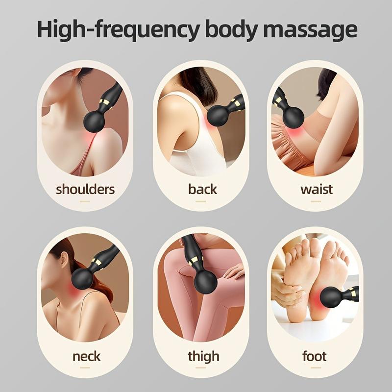 Handheld Personal Massager, Portable Rechargeable Body Massager, Wand Massager, 8 Speeds and 20 Massager Patterns Back Massager Handheld Personal Stress Relief Suitable for Body, Back and Neck Massage