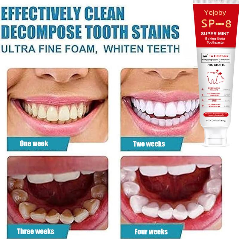 Probiotic Toothpaste, Free of Fluoride, Hydroxyapatite, Anti plaque, Oral Health Management triple whitening,SP-8,SP-6,SP8,SP6