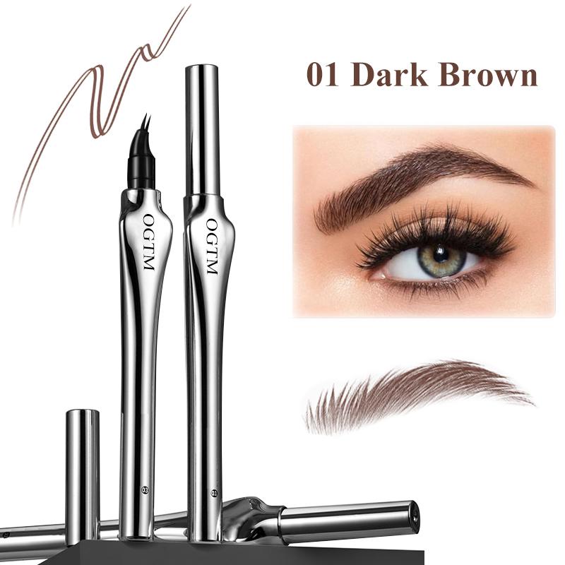 OGTM Micro-Fork Tips Microblading Eyebrow Pencil Long-lasting All Day Waterproof Non-fading Simulate Natural Eyebrows Liquid Brow Pen