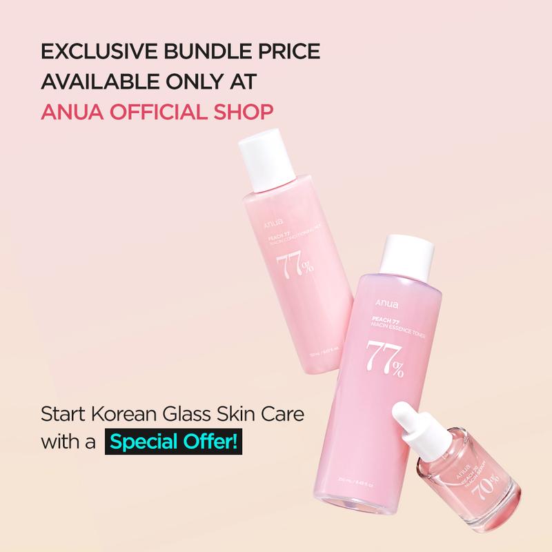 [Anua Official Shop] BTS Pink Skincare Set (Milky Toner + Peach Niacinamide Serum + Lotion)｜Korean skincare, Niacinamide serum, Peach Brightening set