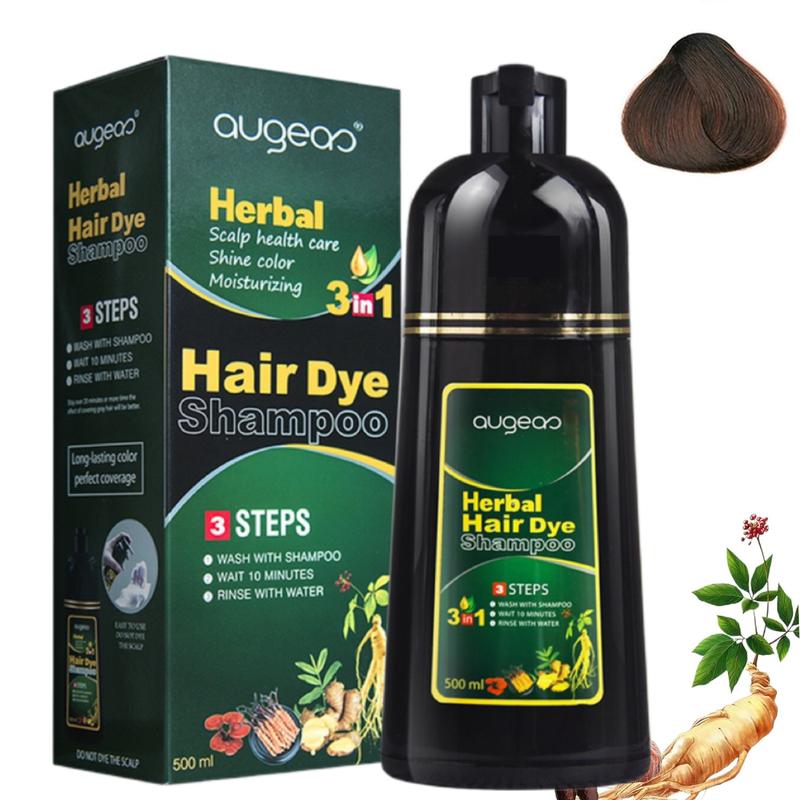 Instant Hair Dye Shampoo Hair Color Shampoo Chestnut Brown Hair Dye Shampoo for Women & Men 3 in 1- Herbal Ingredients Coloring Shampoo in Minutes, Instant Hair Colouring 500ml Haircare Pack of 1