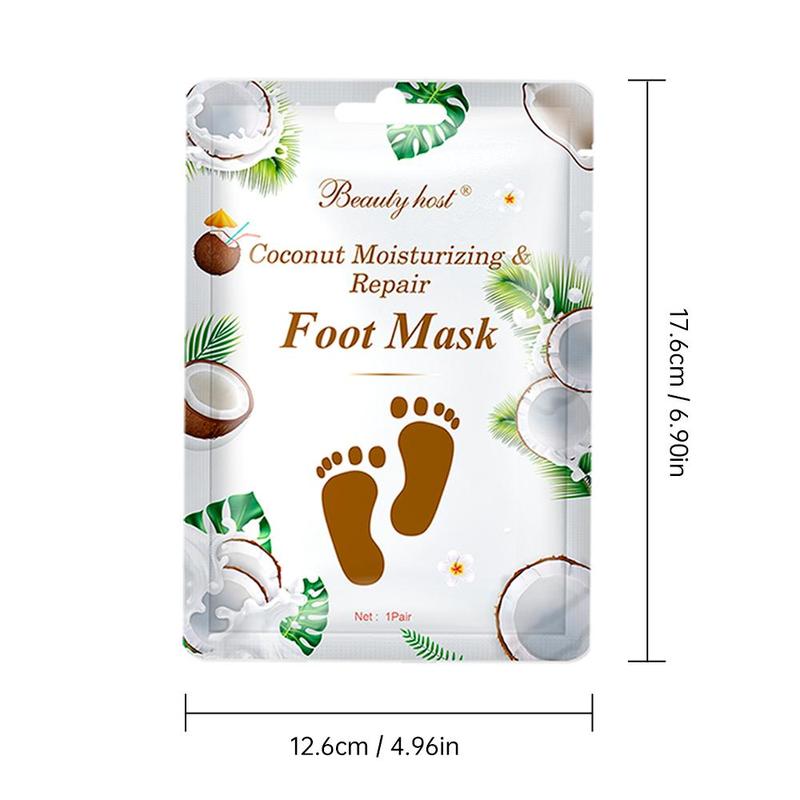 Disposable Coconut Moisturizing Foot Mask, Hydrating Sock for Foot, Rejuvenate & Soothing Foot Skin, Suitable for Dry & Cracked Feet