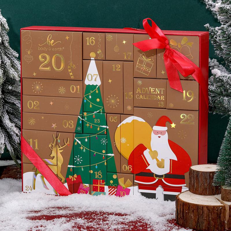 Advent Calendar 2024 BODY & EARTH Christmas Advent Calendar 24 Days of Beauty Advent Calendar 24PCS Countdown Christmas Gifts for Women 2024 Limited Edition Skincare Advent Calendar Body Care Comfort