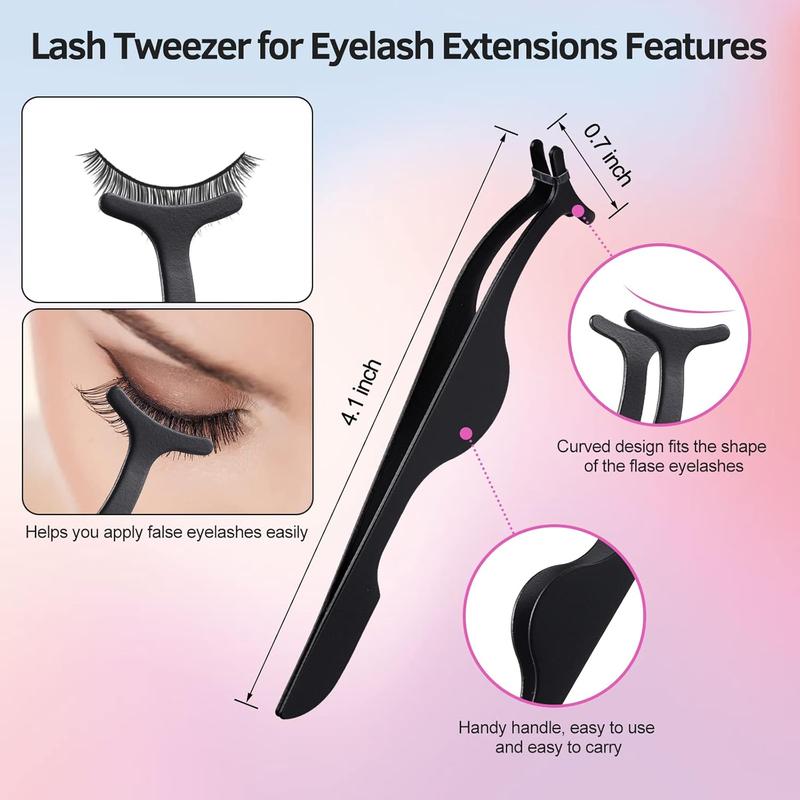 Eyelash Curlers Kit for Women w Lash Curler, Eyelash Comb Seperator, 3 in1 Mascara Brushes, Eyelash Extension Tweezers, Foldable Eyebrow Brush and Comb, 10 Silicone Refills Pads for Natural Eyelashes