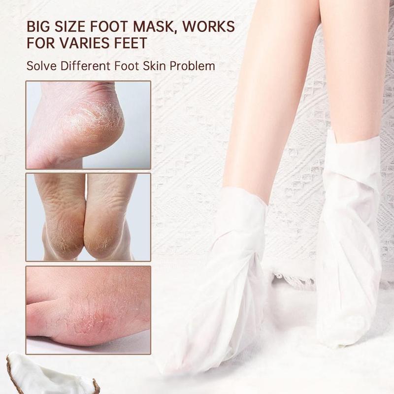 Disposable Coconut Moisturizing Foot Mask, Hydrating Sock for Foot, Rejuvenate & Soothing Foot Skin, Suitable for Dry & Cracked Feet