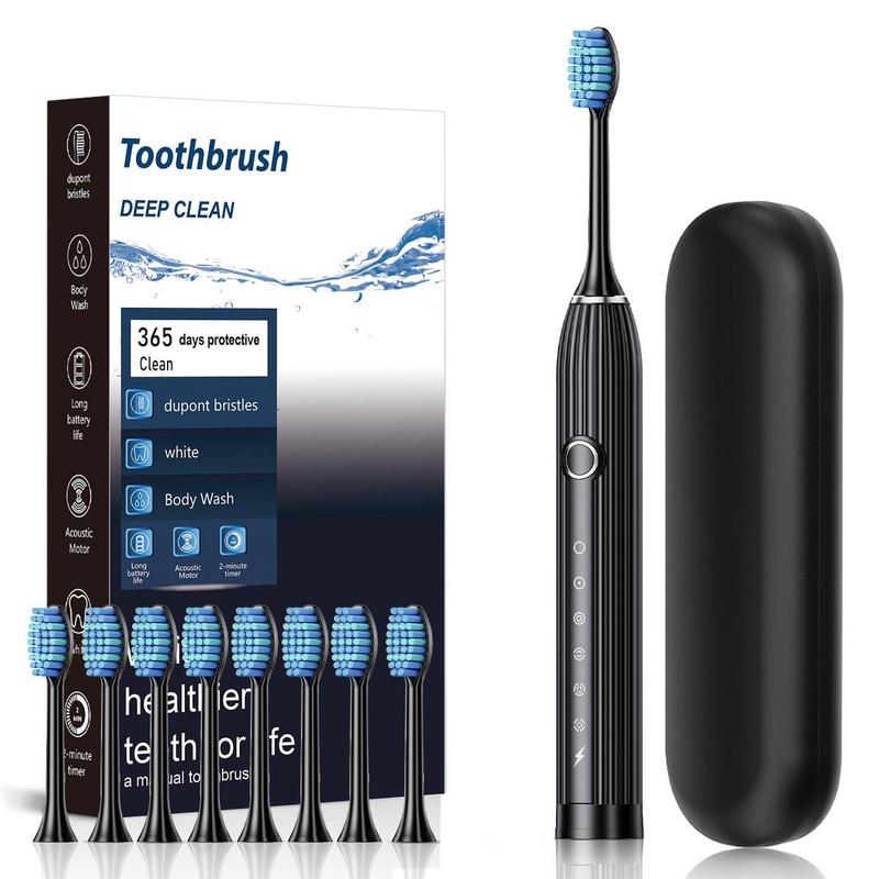 Electric Toothbrush Set, 1 Box Rechargeable Sonic Toothbrush & Replacement Brush Heads, Portable Oral Care Product for Adults