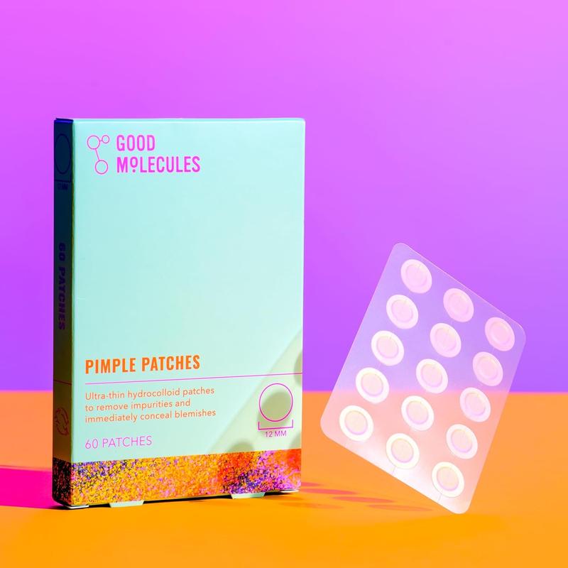 Good Molecules Pimple Patches (60 Patches) - Ultra-Thin Hydrocolloid Patches to Conceal Whiteheads, Blackheads and Blemishes, Target Ance and Impurities - Skin Care for Face with Cellulose and Pectin Good Molecules Good Molecules Good Molecules