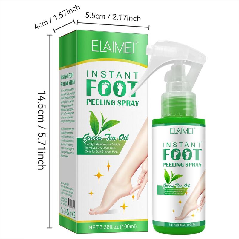 Green Tea Orange Foot Exfoliating Spray, 2 Counts set Gentle Foot Dead Skin Remover, Foot Care Product for Women & Men