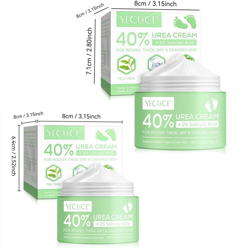 40% Urea Cream, Moisturizing & Nourishing Foot Cream & Hand Cream with Hyaluronic Acid for Rough, Thick, Dry & Cracked Skin, Suitable for All Skin Types