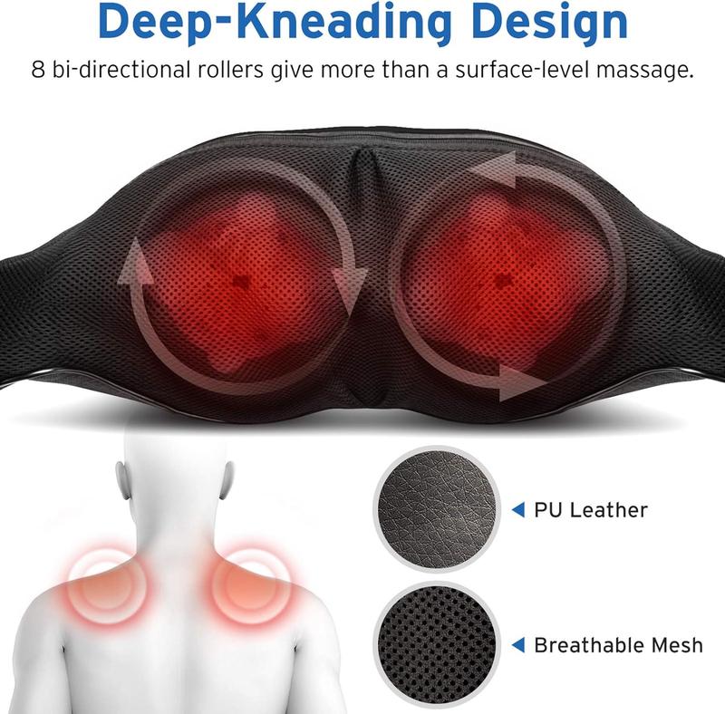 Etekcity Cordless Neck Back Massager, Deep Tissue Shiatsu with Heat, 3D Kneading Pillow for Pain Relief, Gift for Parents, Home, Office and Car Use holidayhaul