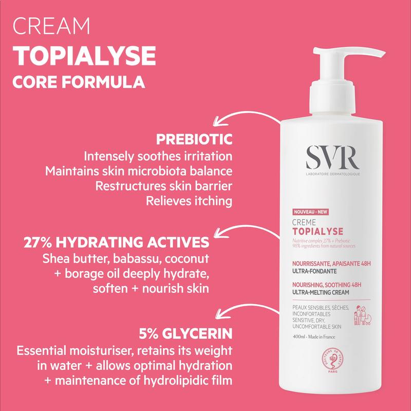 SVR TOPIALYSE Cream - Nourishing Moisturizer for Sensitive Skin - Comfort