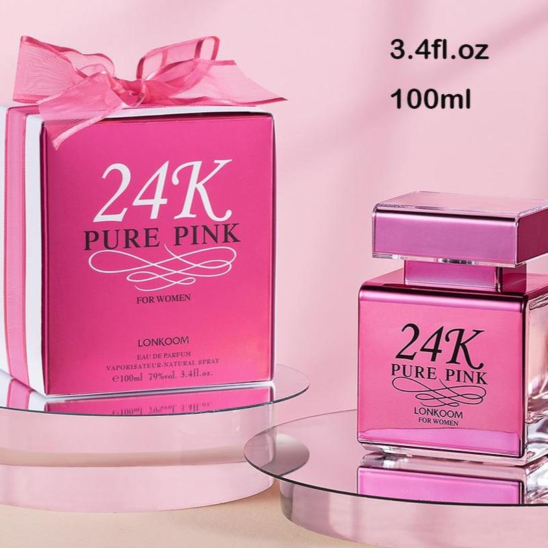 24k Pink EDP Perfume, Long Lasting Perfume for Women & Men, Sweet Fruity Strawberry Vanilla Perfume for Daily and Dating, Fragrance for Women, Fall Gift, Christmas Gift