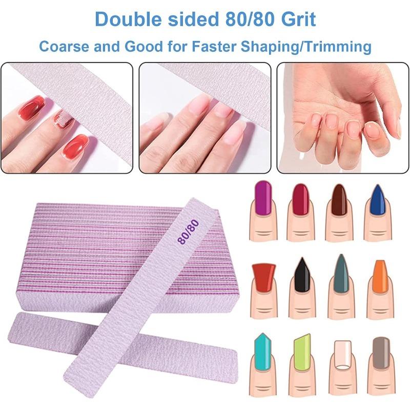 80 80 Grit Nail Files (25 ), Coarse Emery Boards for Acrylic Nails and Gel Nails, Nail File Double Sided 80 Grits Emory Professional Nail Filers Pack