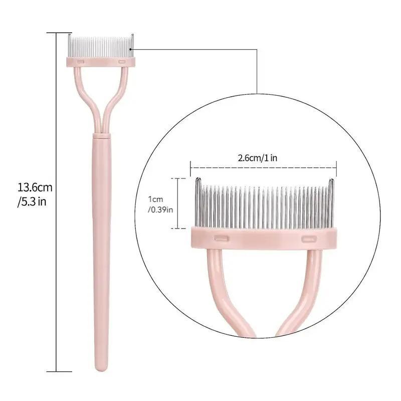 Portable Eyelash Comb, Foldable Semi-curved Steel Needle Eyelash Comb, Professional Makeup Tools For Women, Christmas Gift