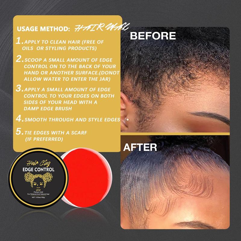 [90% People Choose]Hair Gel Strong Hold Thick Edges Non-Greasy, Non-Flaking Leaves Long-Lasting Nourishes & Supports Hair Growth. Natural Ingredients