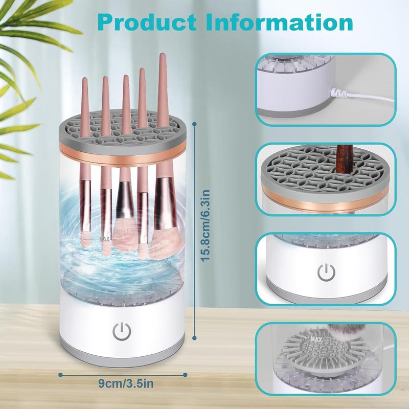 Electric Makeup Brush Cleaner, Automatic Makeup Brush Cleaner Machine, Electric Spinning Cleaner, Super-fast for Most Size Brush