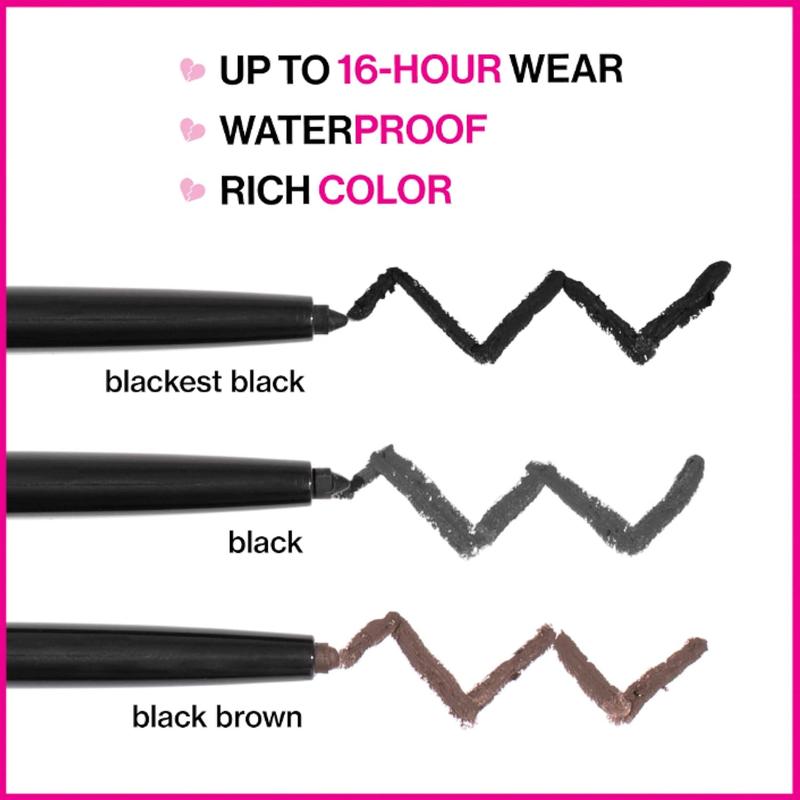 wet n wild Mega Last Breakup Proof Retractable Eyeliner - Ultra-Fine Brush, Waterproof,16-Hour Long-Lasting Wear - Cruelty-Free & Vegan